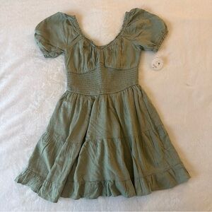 NWT✨ Sage Green Mini Dress with Shorts & Pockets
